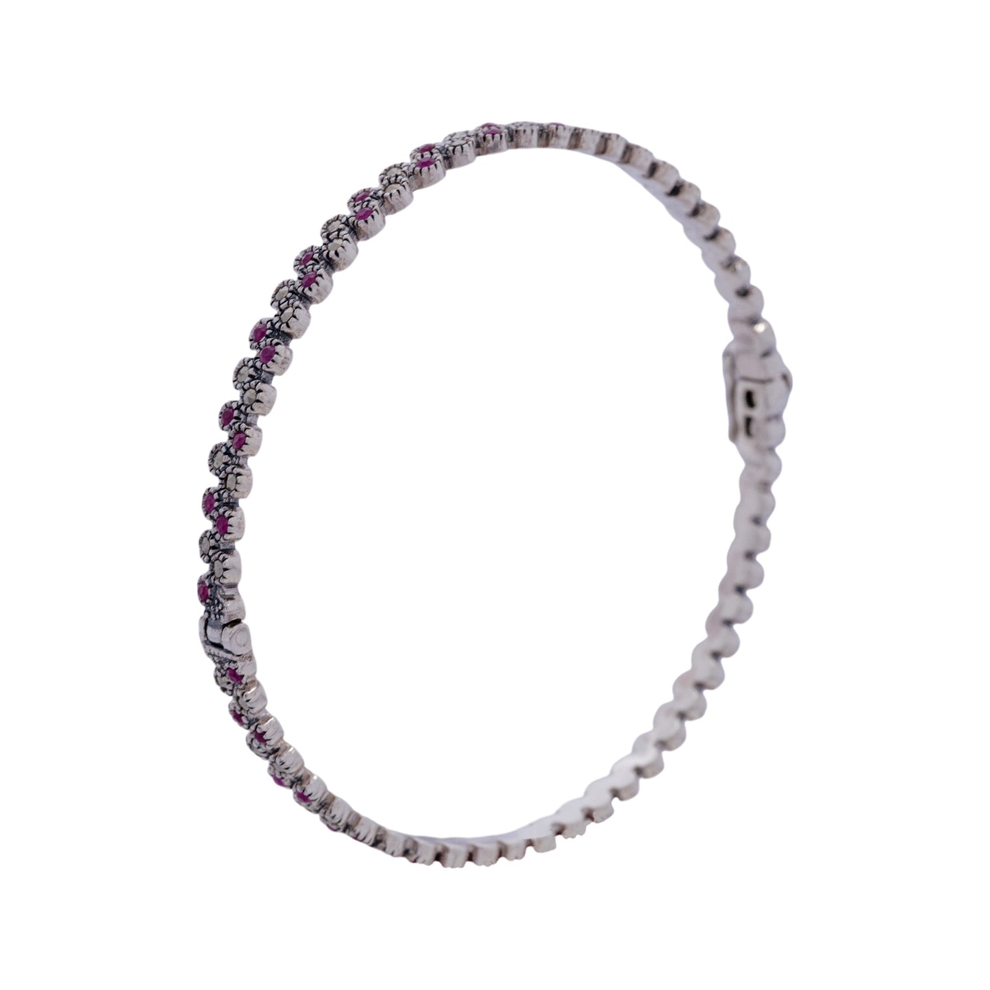 Inside view of Ruhani Phool silver bangle for women - Aayraa