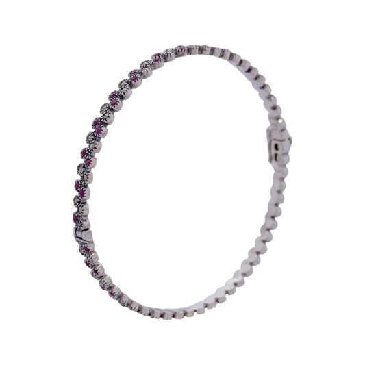 Inside view of Ruhani Phool silver bangle for women - Aayraa