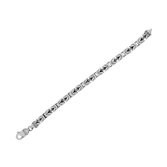 Vintara Link bracelet in silver for men featuring classic interlinked chain styling – Aayraa