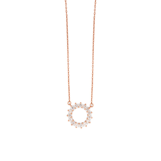 Lumiere Halo Rose Gold Pendant for Women