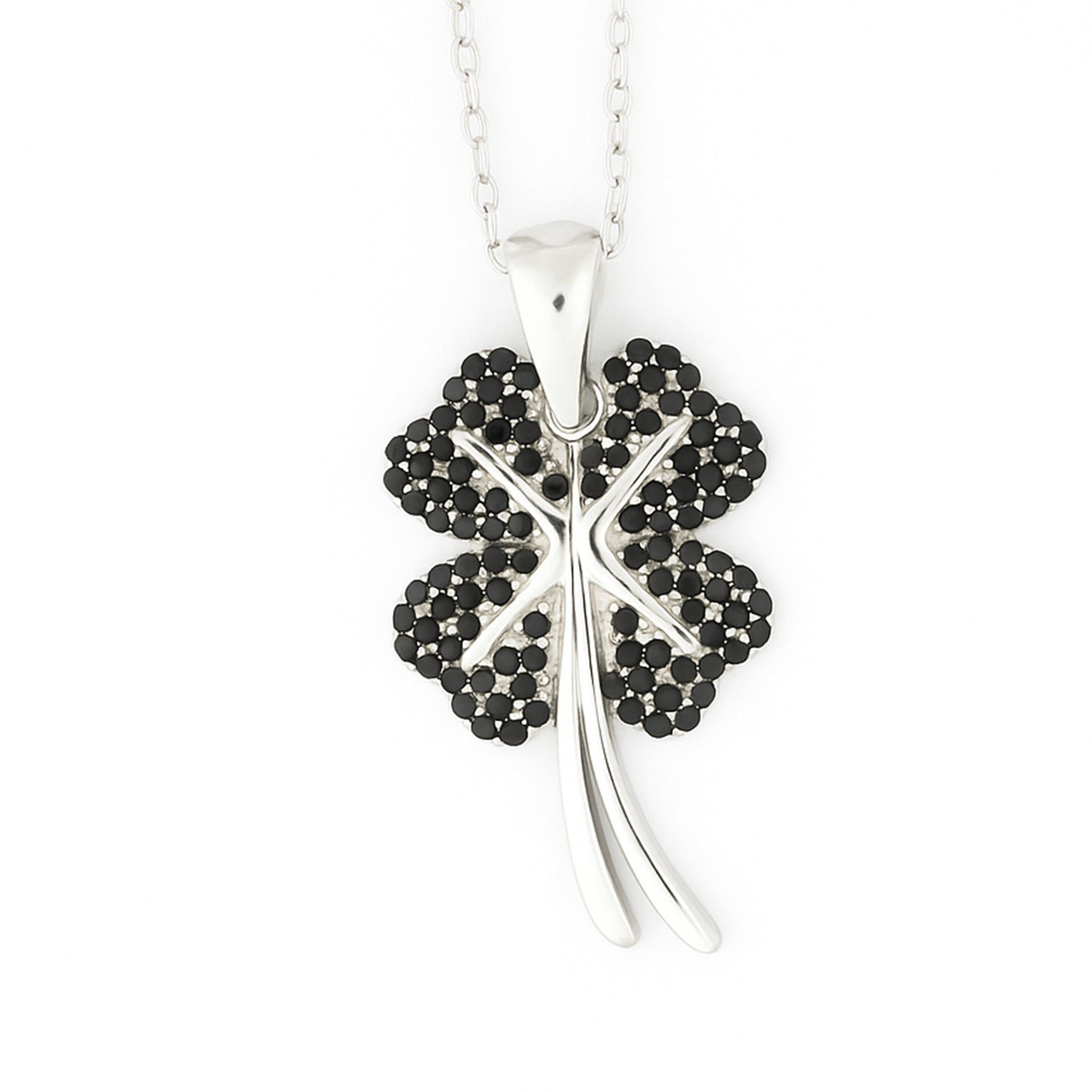 Midnight Kali Blossom Dark Flower Silver Chain for Women
