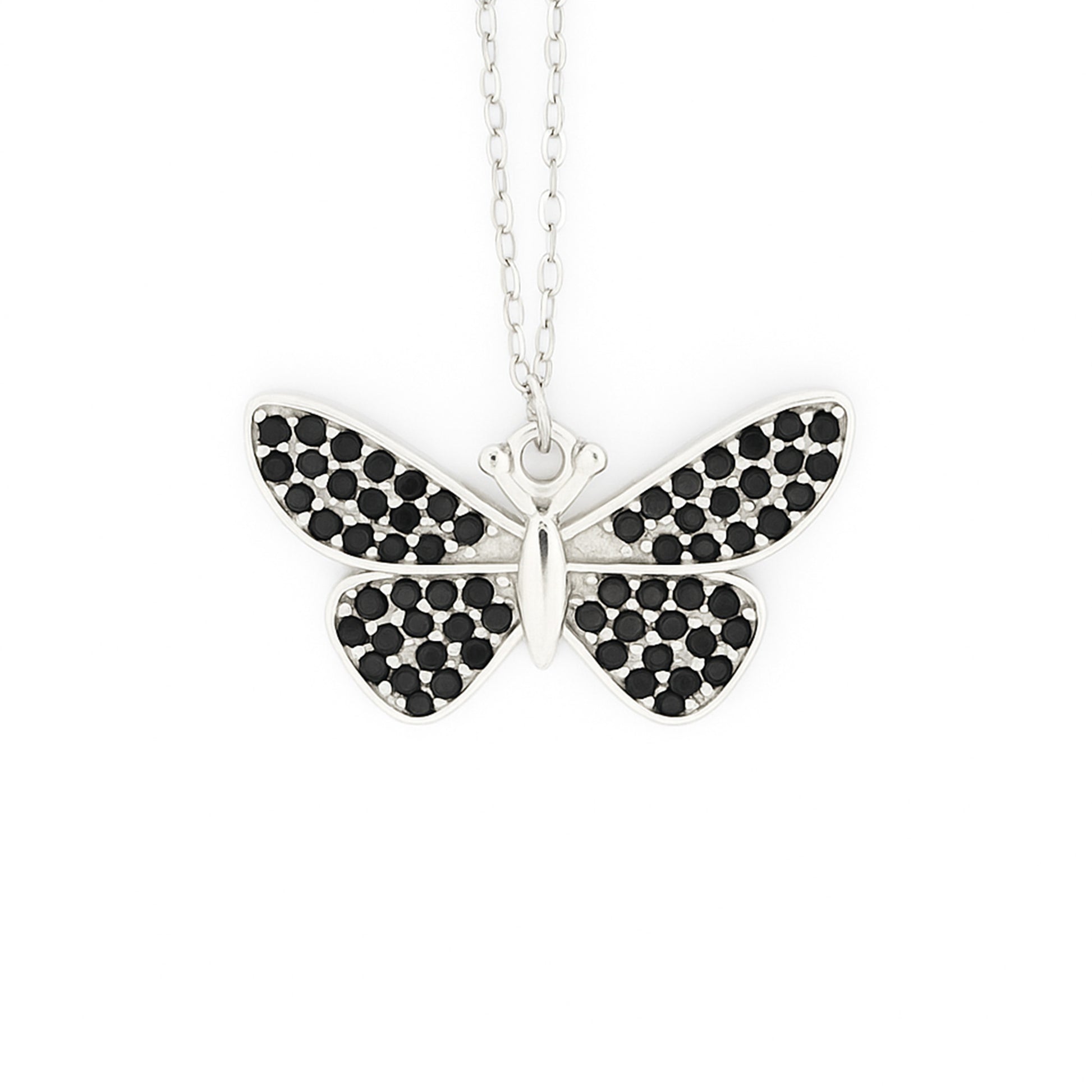 Noir Papillon silver chain for women