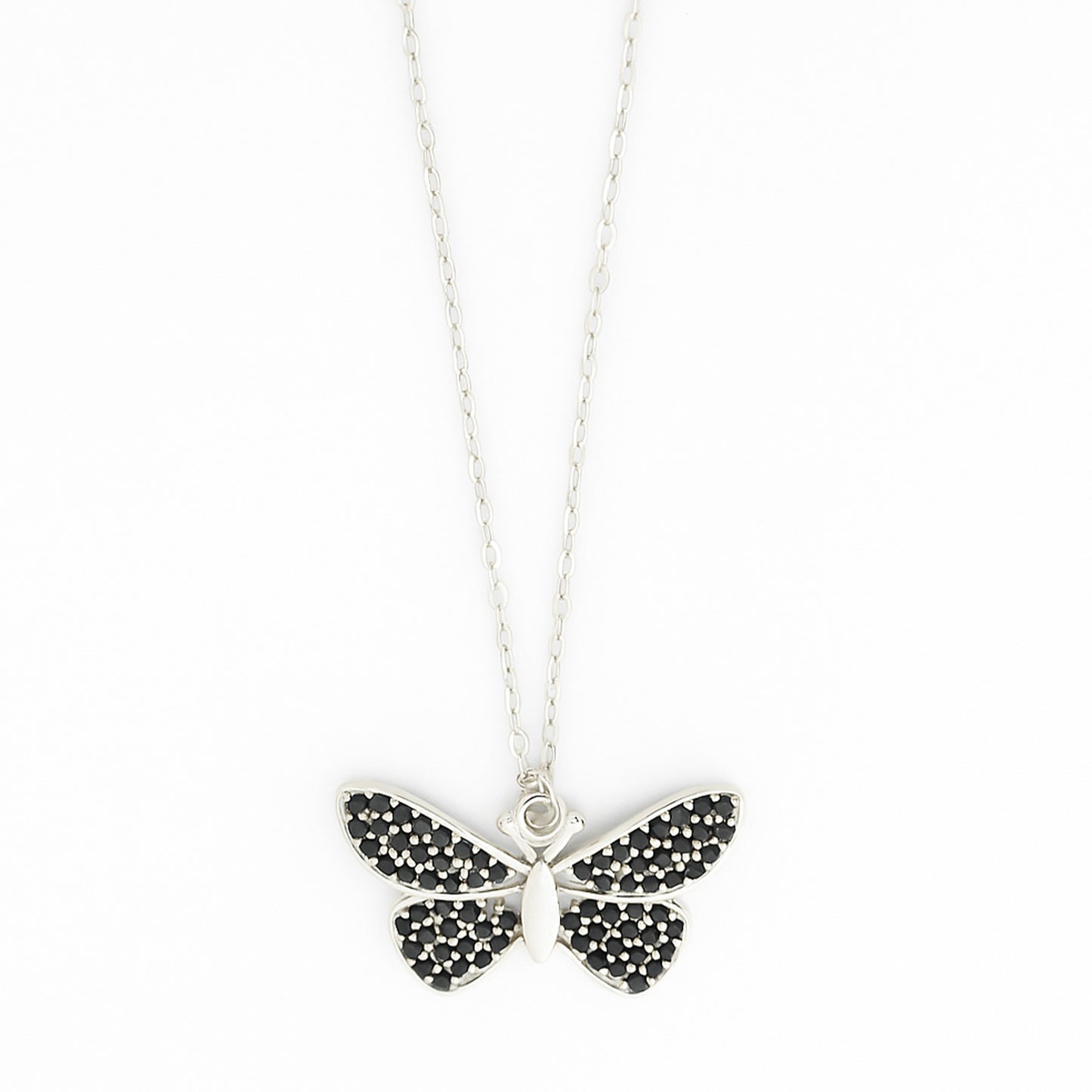 Noir Papillon Silver Pendant for women