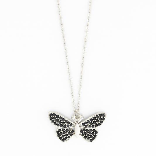 Noir Papillon Silver Pendant for women