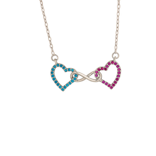 Trinity of Heart Infinity Silver Pendant for Women