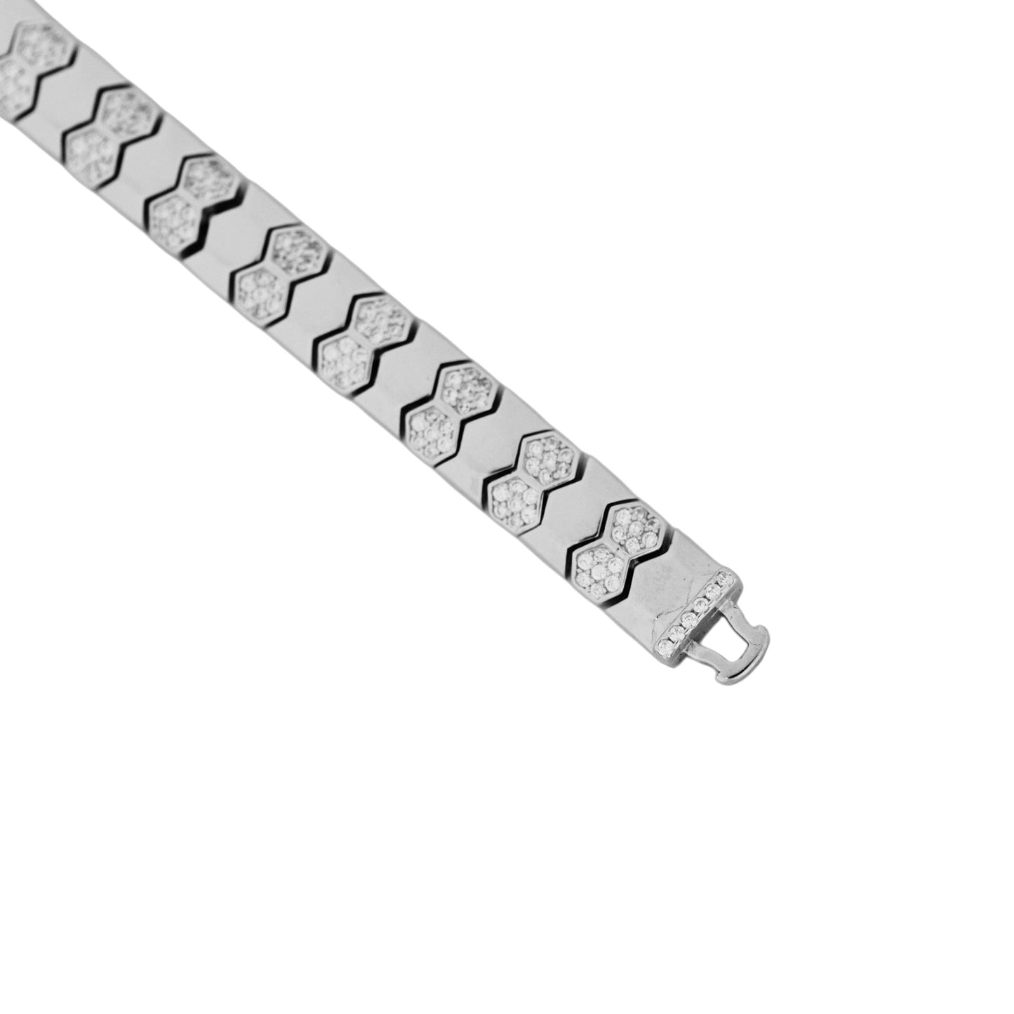 Close-up hook view of IronHex men’s silver bracelet – Aayraa