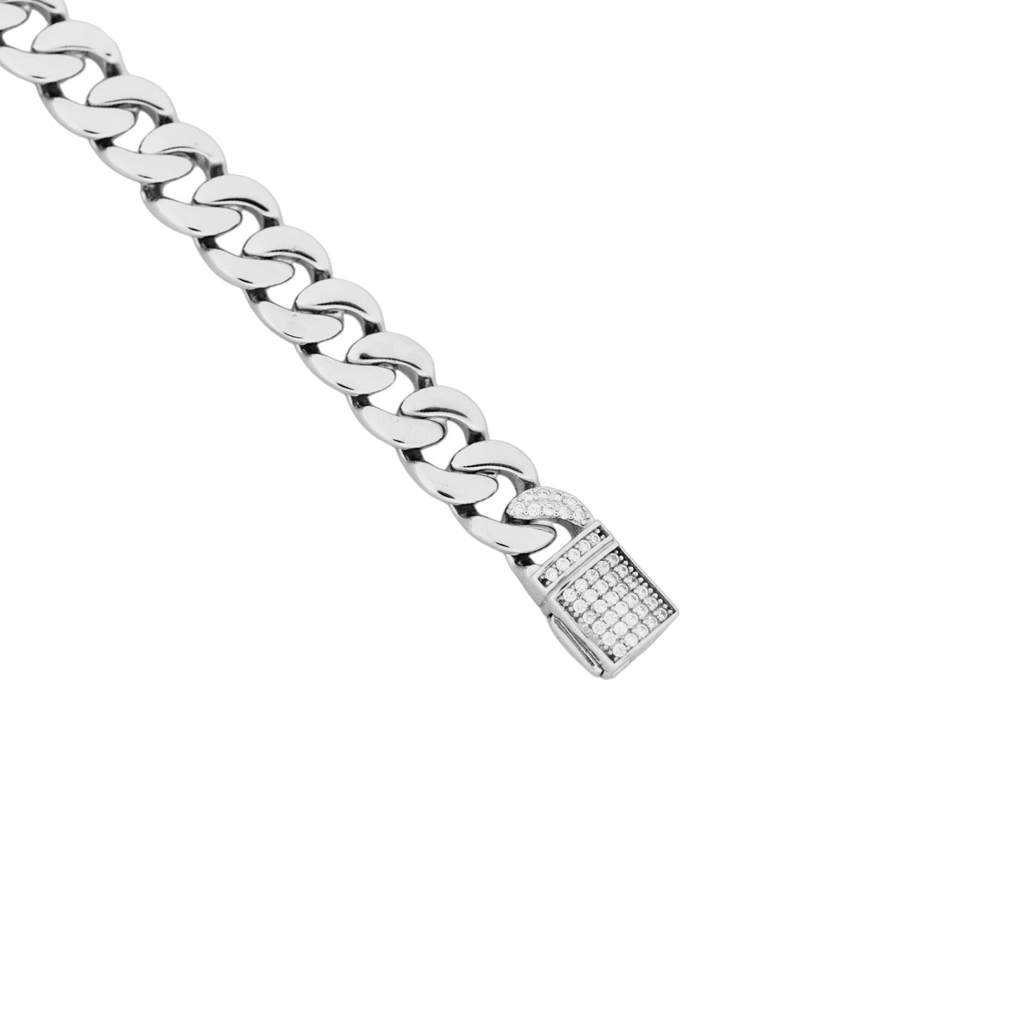 Close-up hook view of Titan Edge men’s silver bracelet – Aayraa

