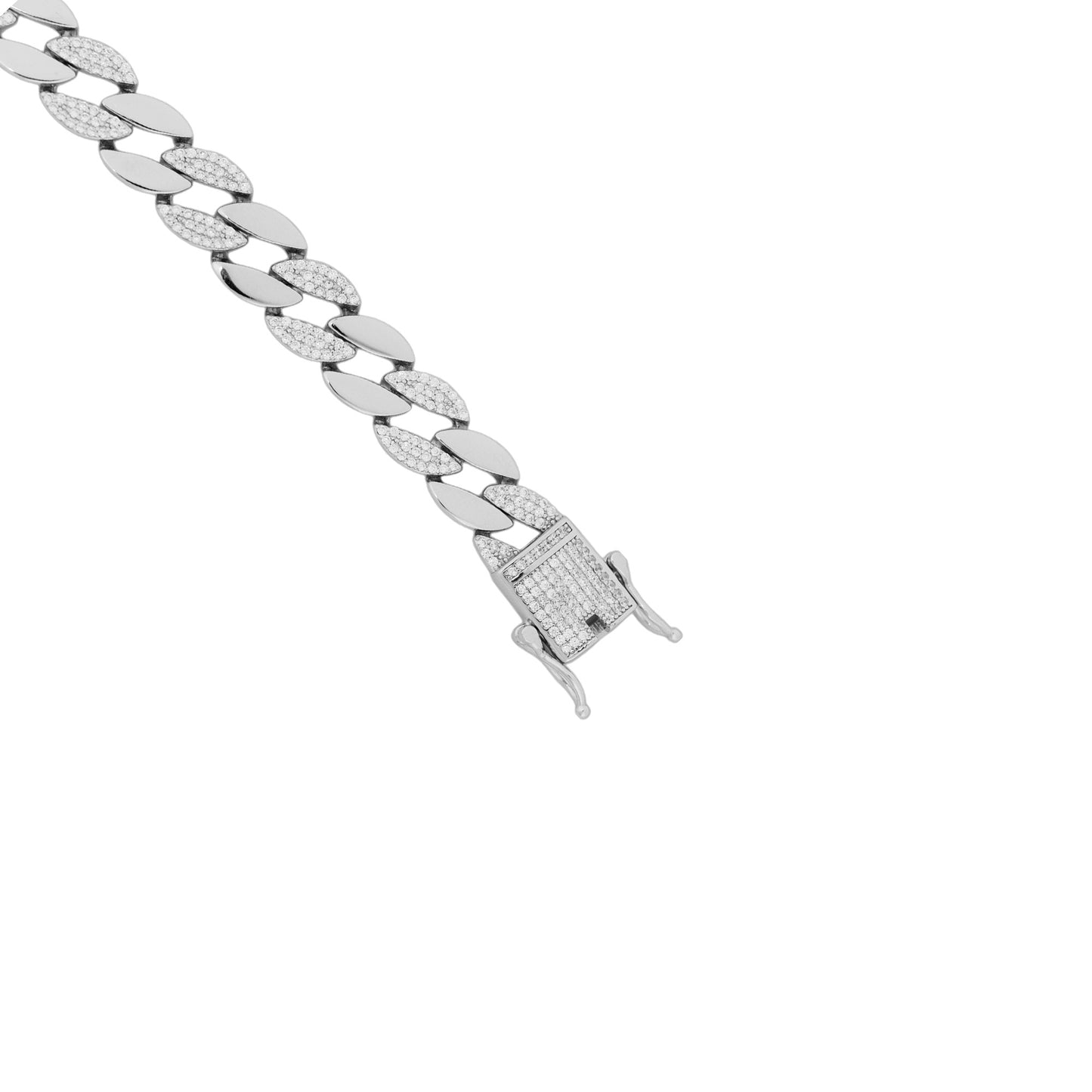 Clasp detail of men’s Grindstone Hybrid chain in silver – Aayraa