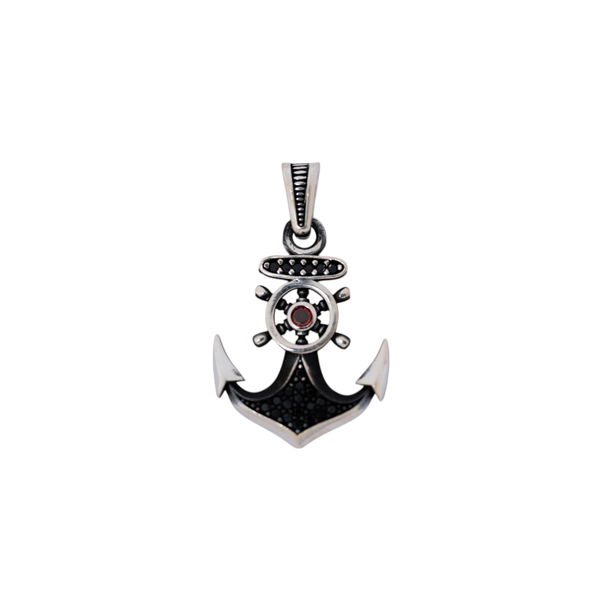 Crimson Anchor Pendant Gothic pendant jewellery for men