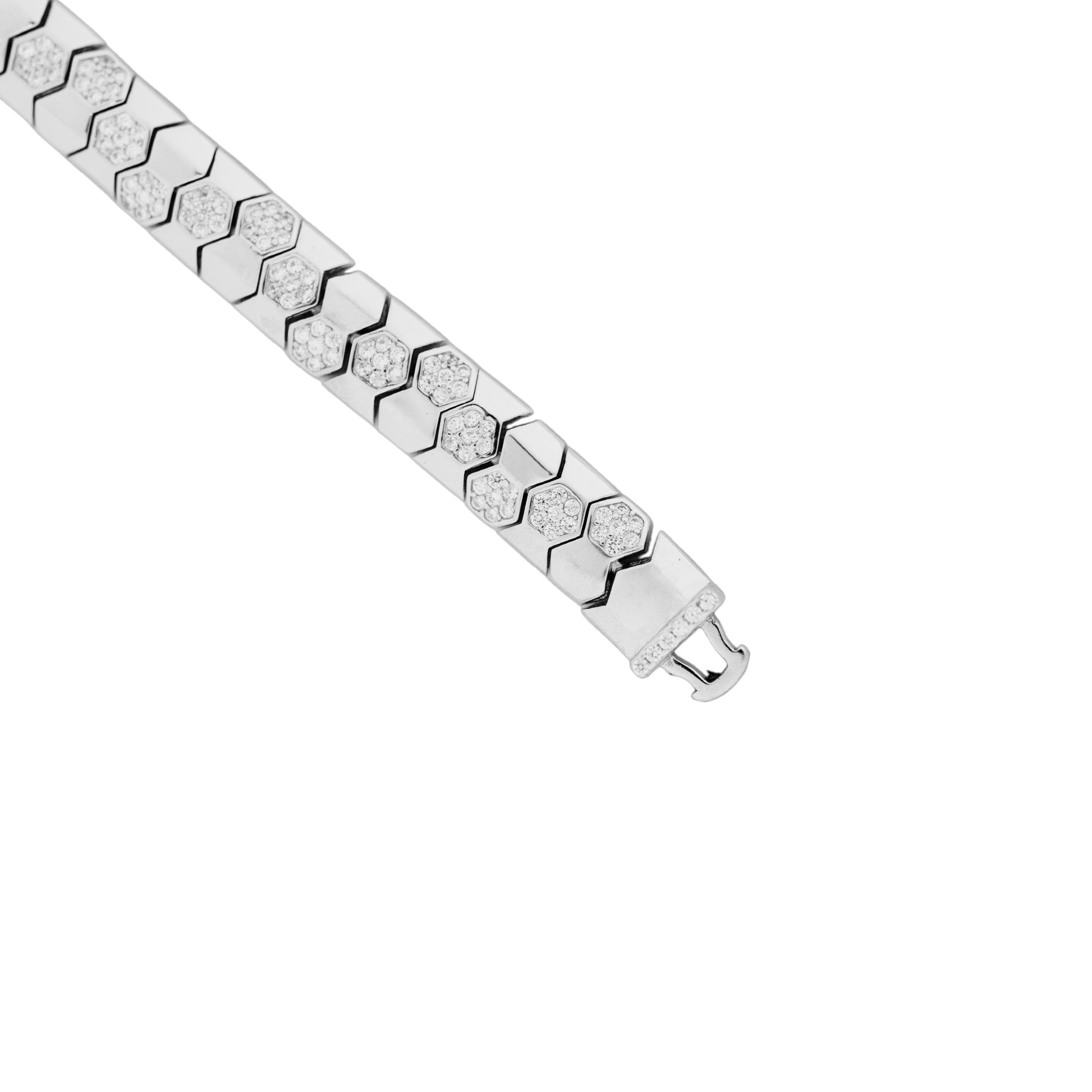 Sculpt S-Link bracelet in silver for men featuring bold link styling - Aayraa
