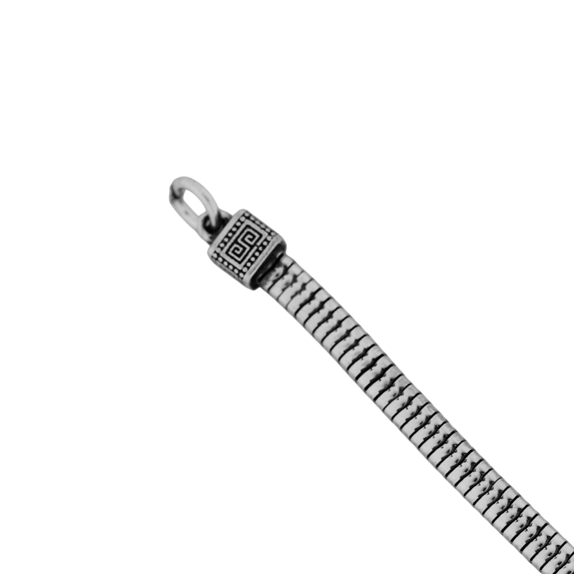 Hook view of Kasaar Oxidised silver bracelet for men -Aayraa