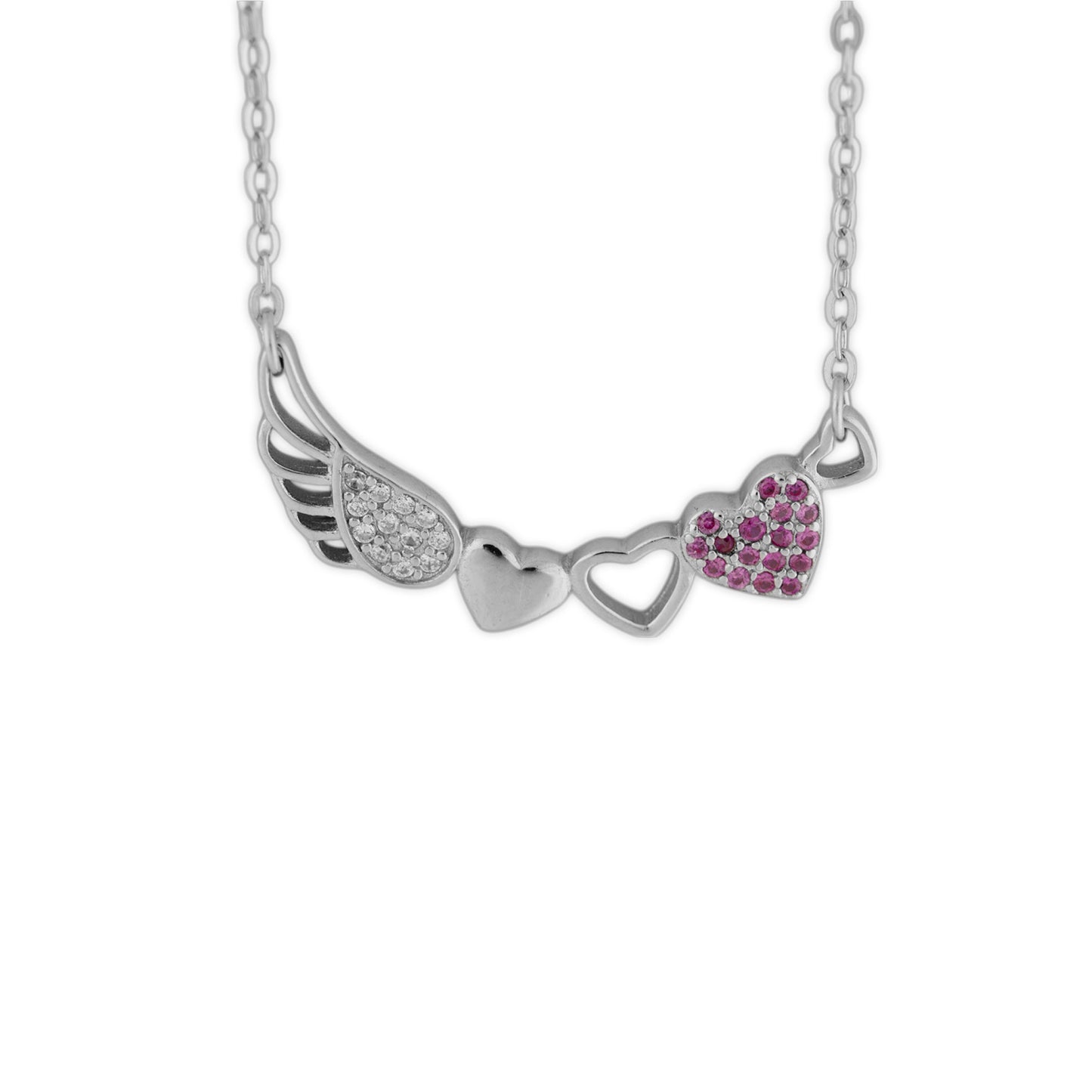 Hearts Aflutter Silver Chain for Women