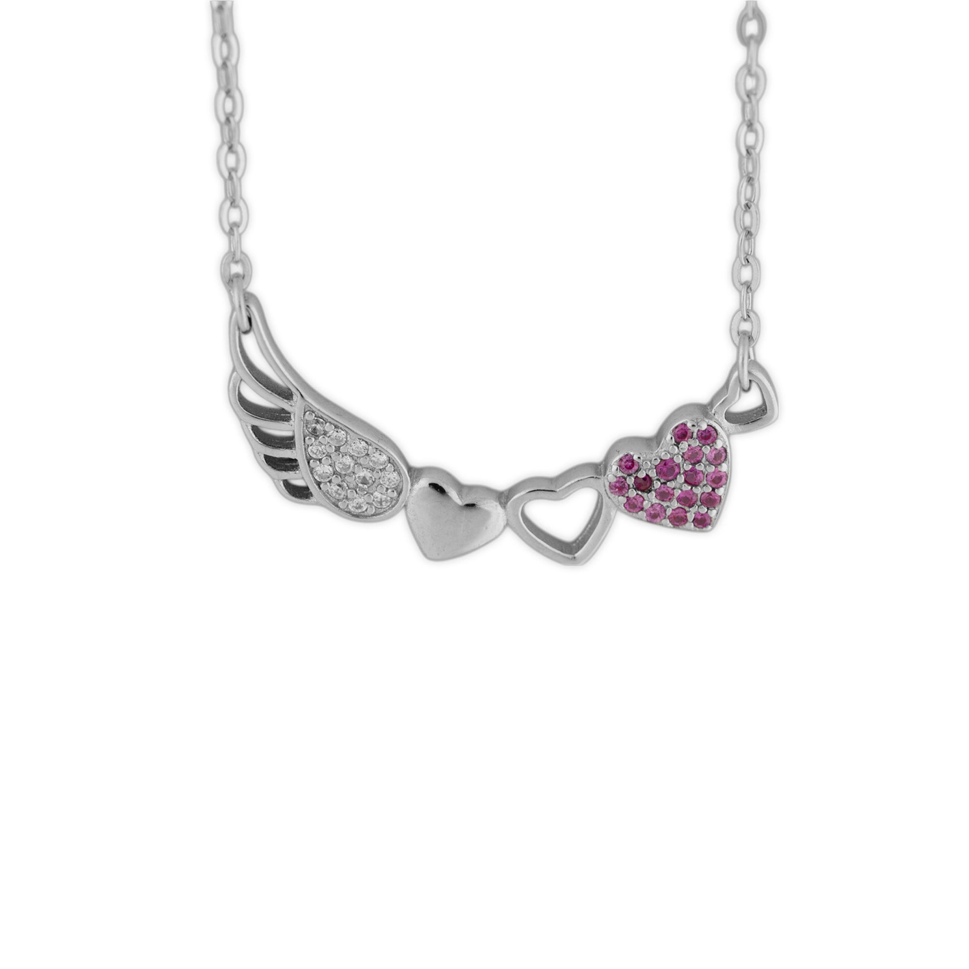 Hearts Aflutter Silver Chain for Women
