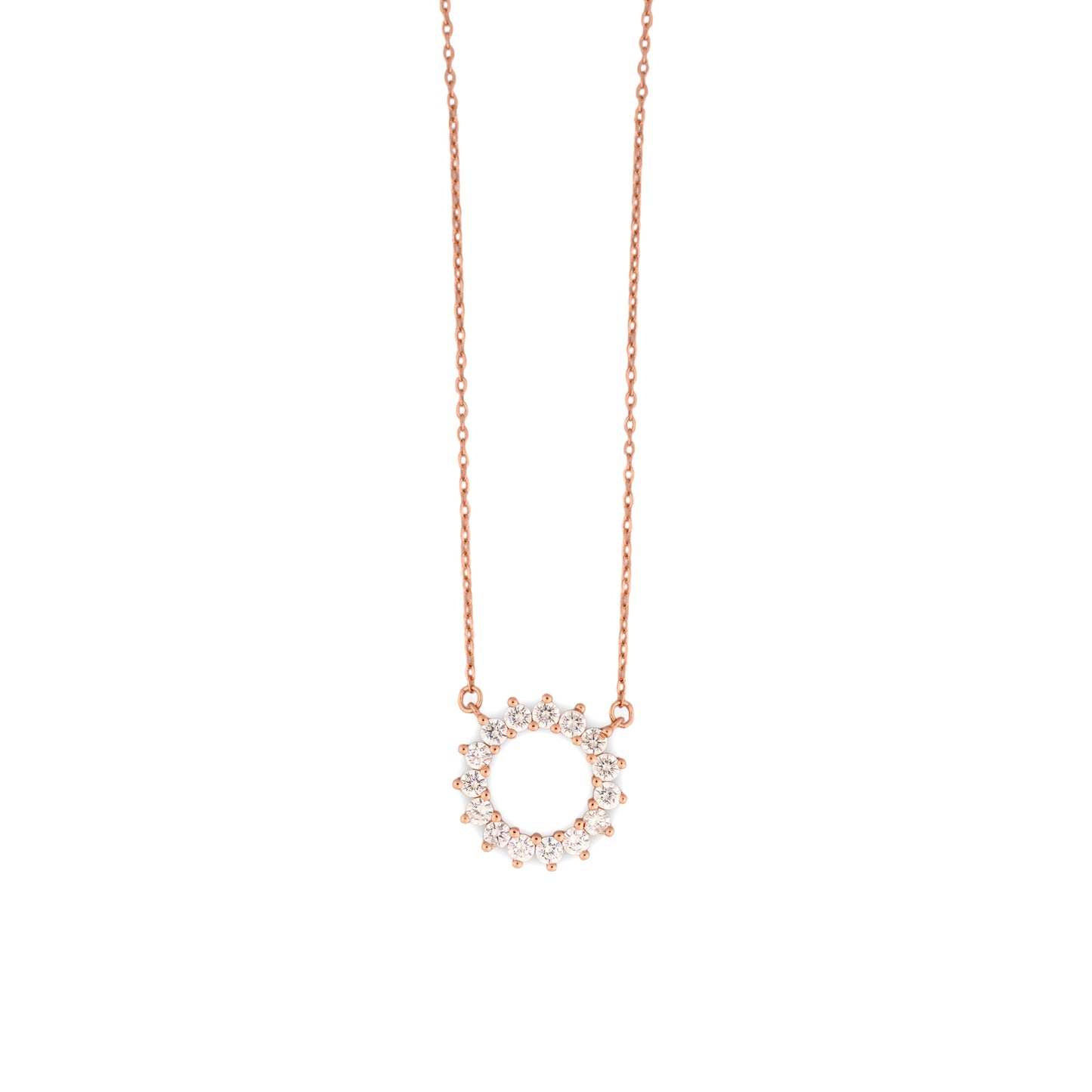 Lumiere Halo Rose Gold Pendant for Women