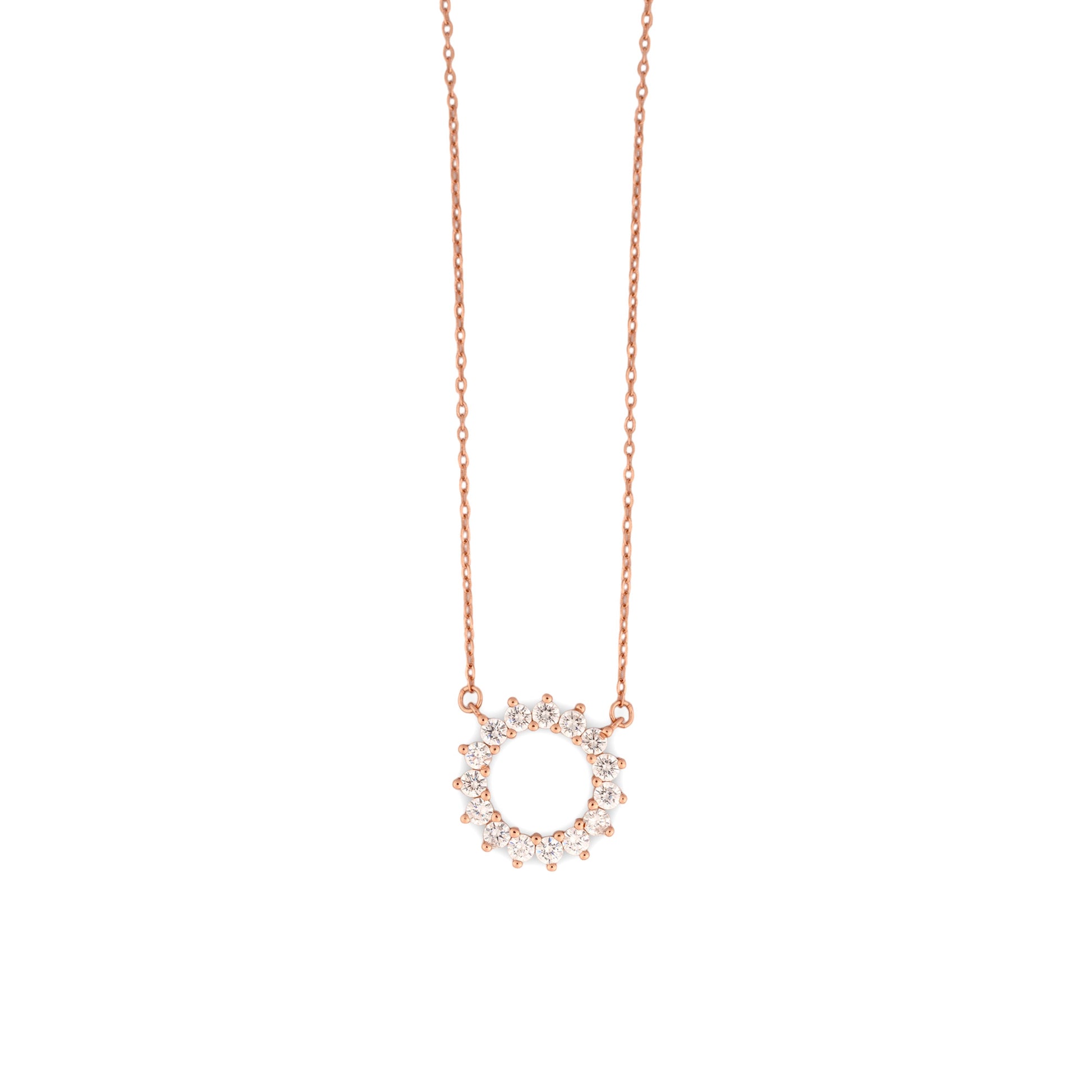 Lumiere Halo Rose Gold Pendant for Women