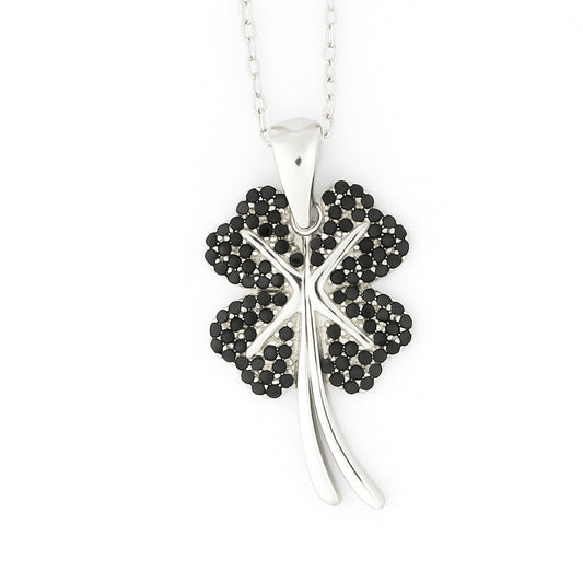 Midnight Kali Blossom Dark Flower Silver Chain for Women