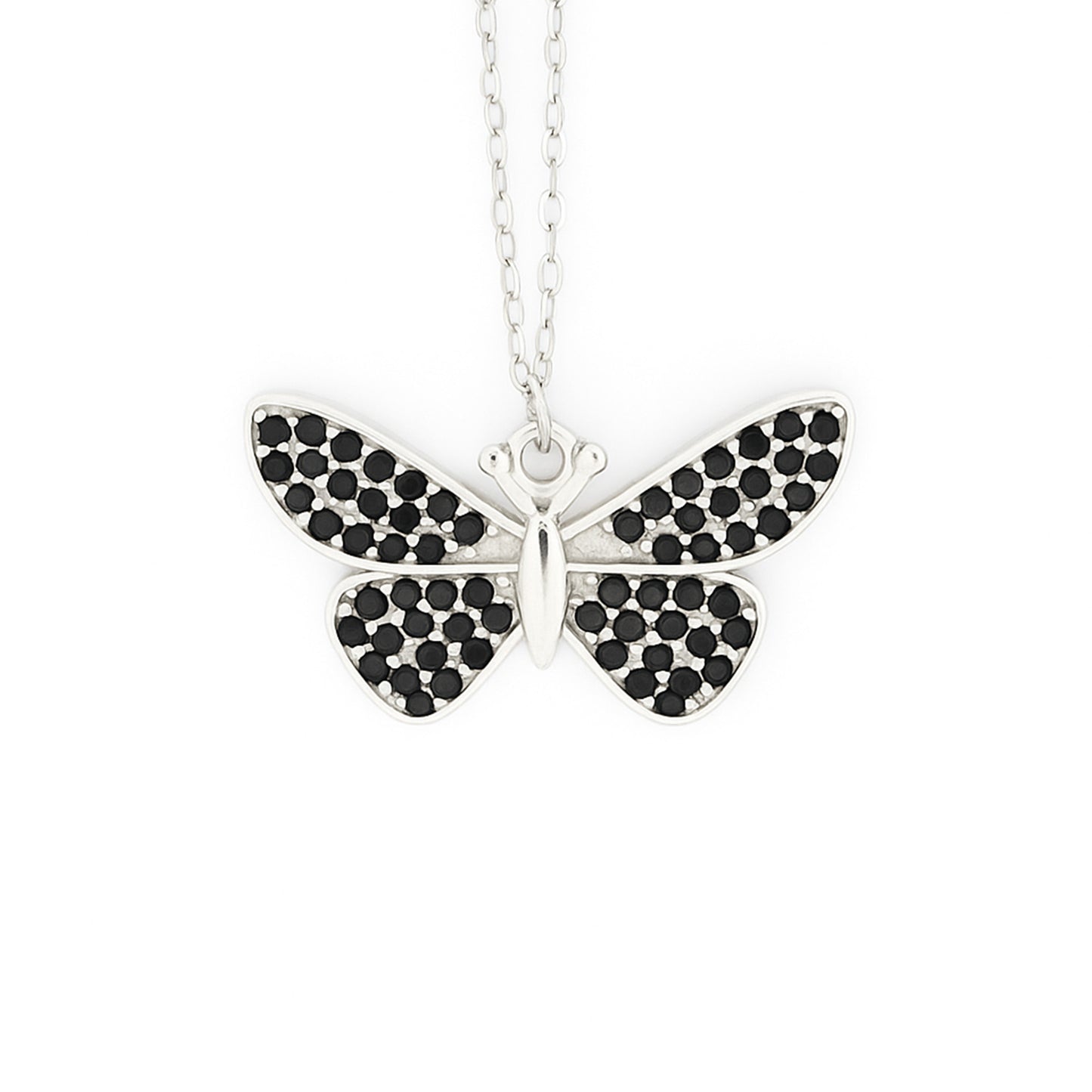Noir Papillon silver chain for women