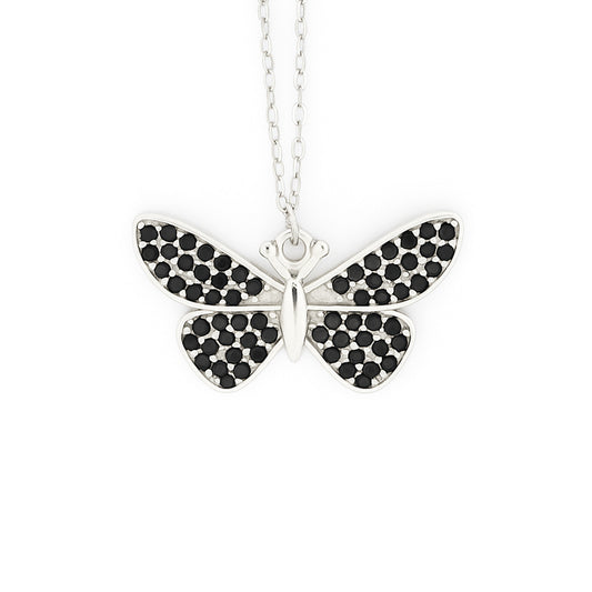 Noir Papillon silver chain for women