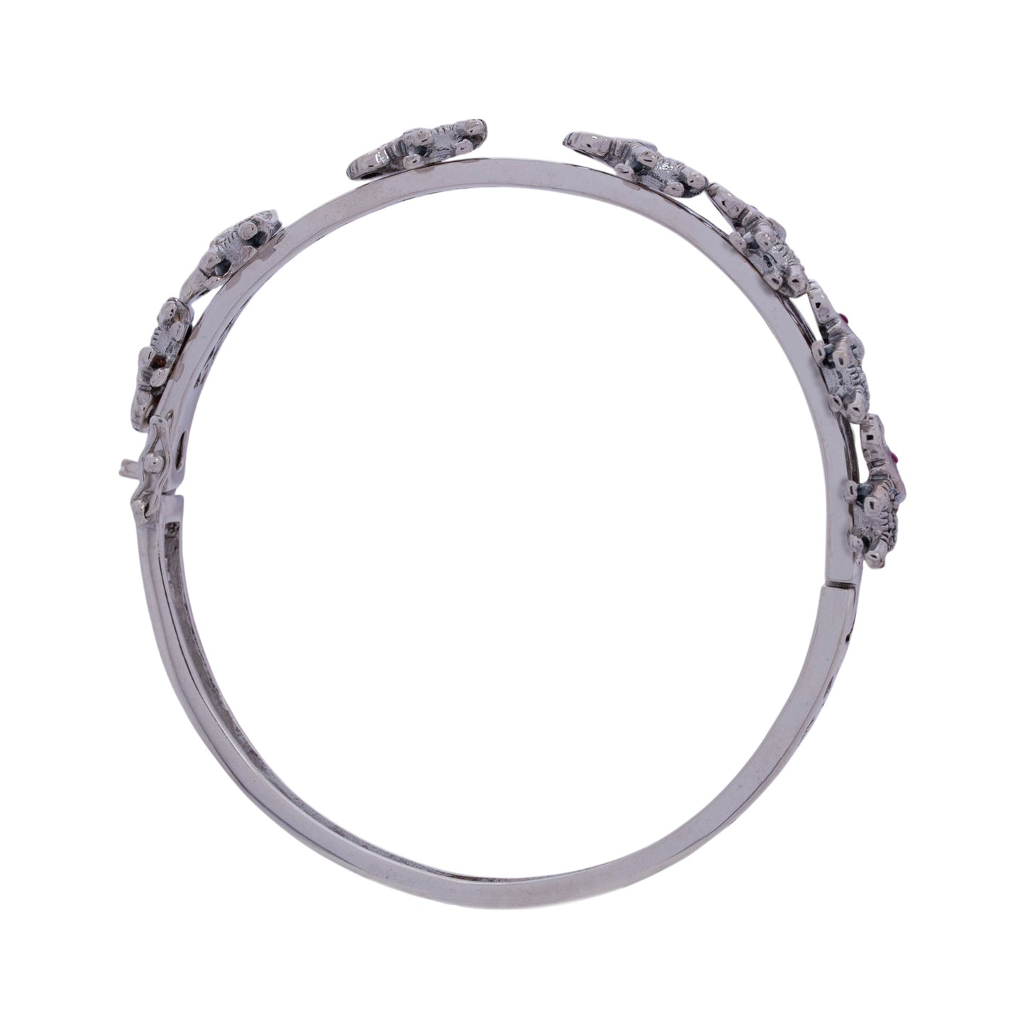 Rajputi Ruby Elephant Marcasite Bangle