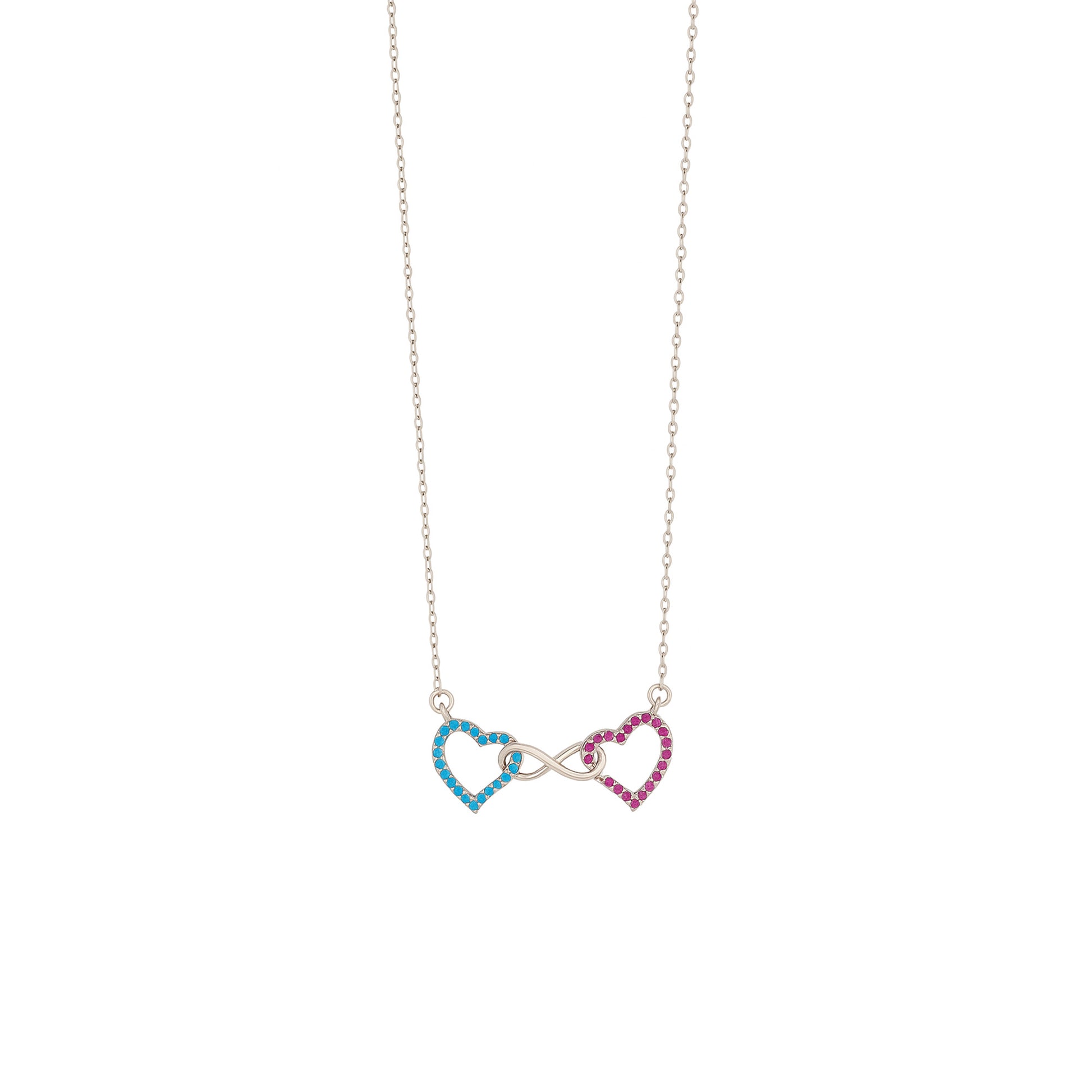 Trinity of Heart Infinity  Silver Chain for Women