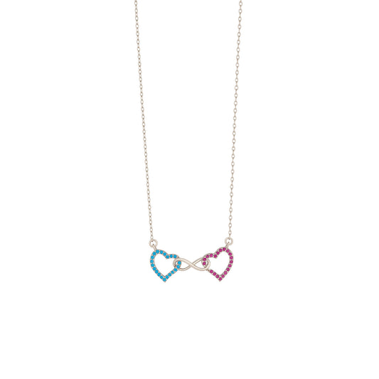 Trinity of Heart Infinity  Silver Chain for Women